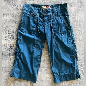 ROXY 100% Cotton Blue Cropped Pants